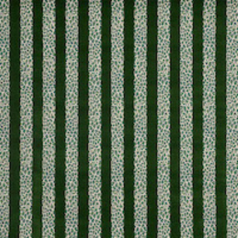 Schumacher x Timothy Corrigan Guepard Stripe Velvet Fabric, Emerald