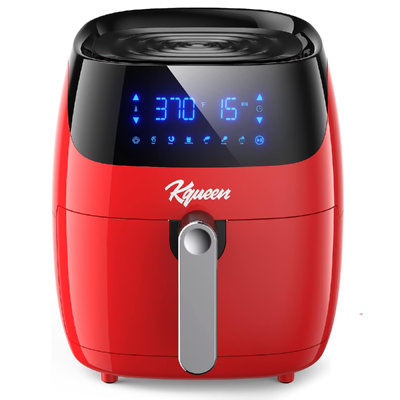4.7?qt Air Fryer 1400?w - Led Touchscreen, 6 Presets, Viewing Window, Auto Shut-off, Over-heat Protection (red)