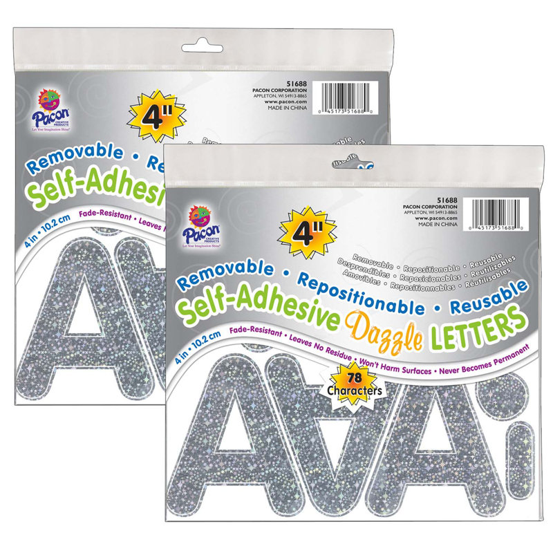 Lettres auto-adhésives, Argenté