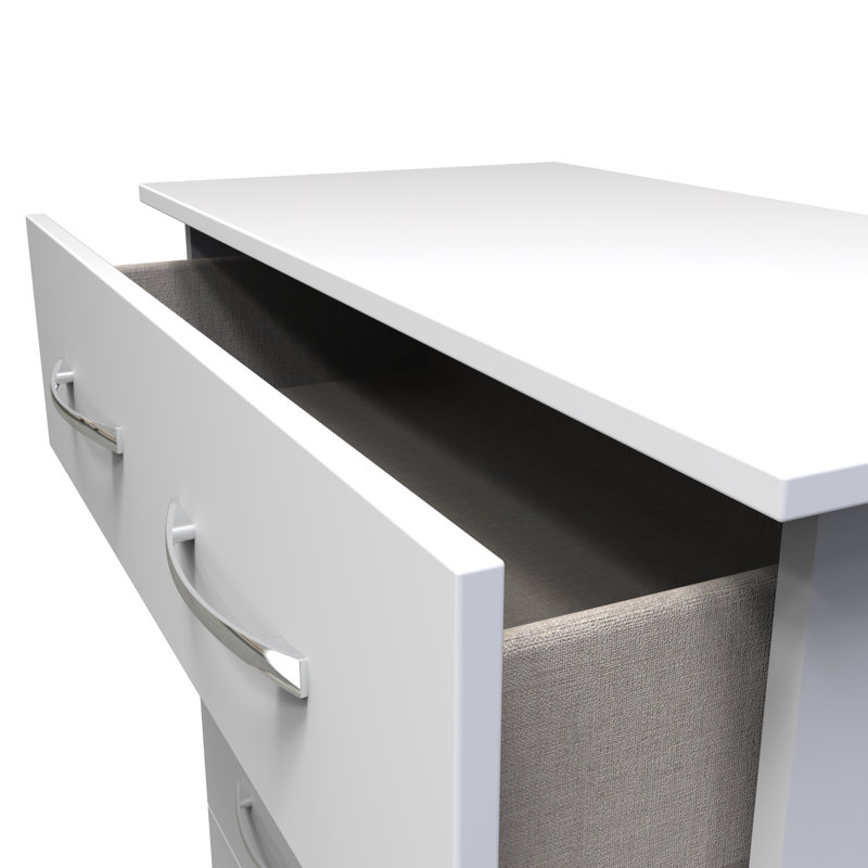 Fully Assembled Alinuswe 4 - Drawer Chest of Drawers, White Matt