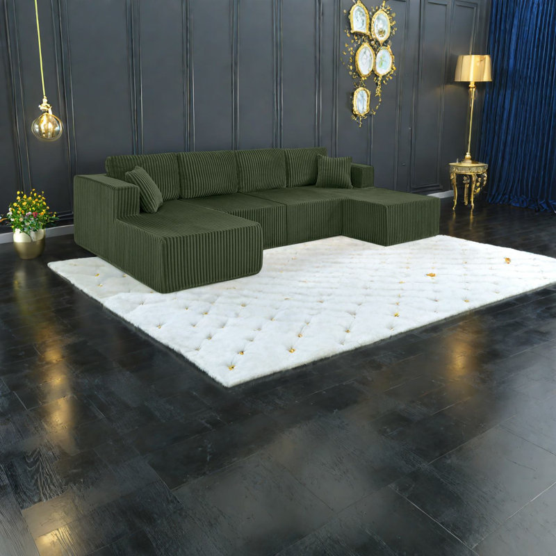 Modulaires spacieux et spacieux, revêtement en mousse, design vert minimaliste pour la maison