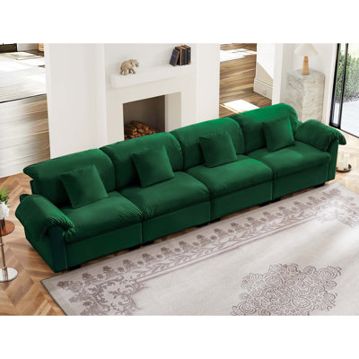 Canapé modulaire en velours 4 places Ishman
