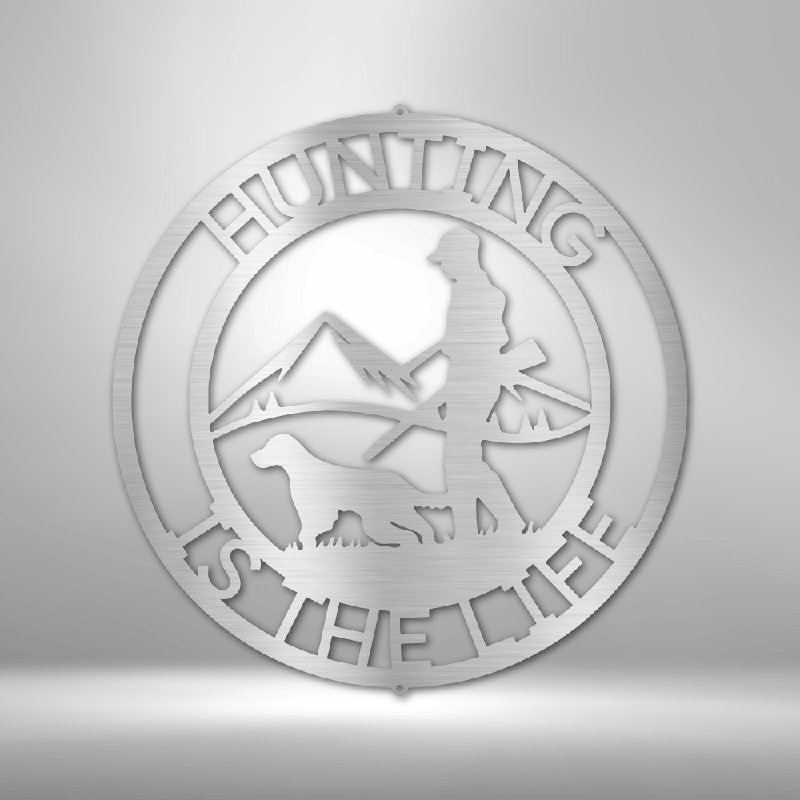 Décoration murale en acier personnalisable The Hunter, H 14,25 po x l 14,5 po x P 0,5 po, Oui, Argent argent
