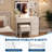 Vanity Desk With Led Mirror, Makeup Vanity Desk With 4 Drawers, Power Outlets, Storage Stool, Storage Shelves & Hair Dryer Holder , Adjustable 3 Lighting Modes, Makeup Vanity Set For Bedroom-1983691828
