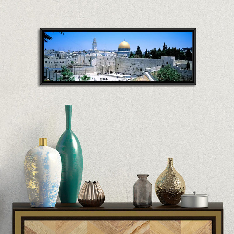 «Jérusalem, Israël» par Panoramic Images - Print, H 12 po x l 36 po x P 1,5 po, Cadre noir