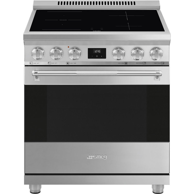 SMEG Cuisinière à induction 30 po Professional, 5, Acier Inoxydable, Electrique