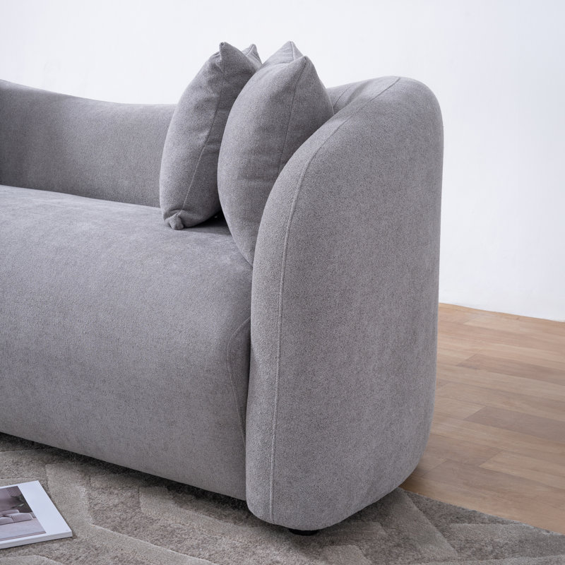 Castleford 94.48'' Upholstered Sofa, Gray Boucle
