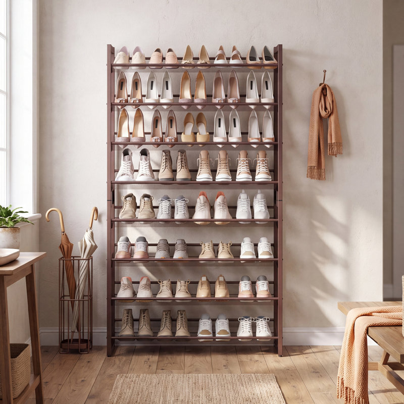 40 Pair Stackable Shoe Rack, Bronze