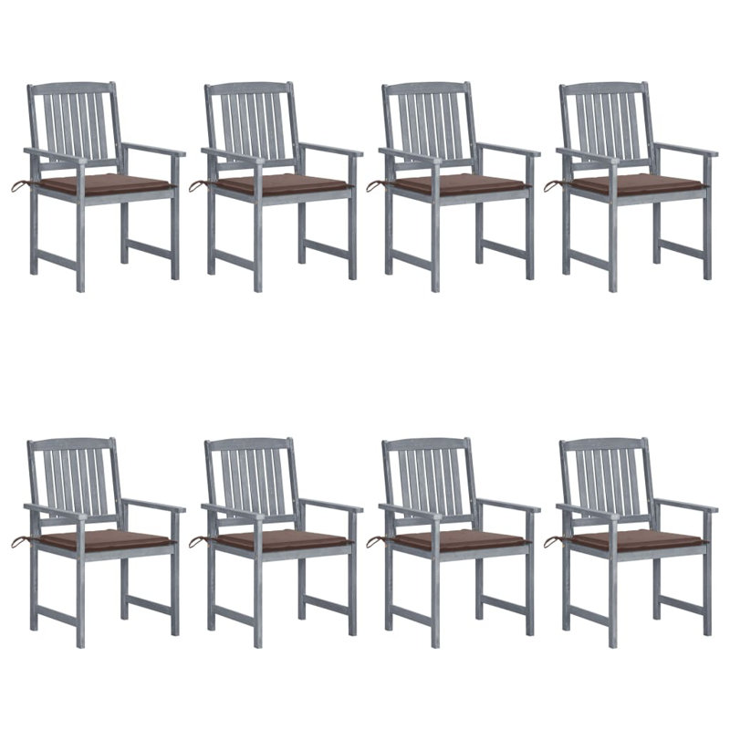 Chaise de patio avec coussins, Taupe, Gris