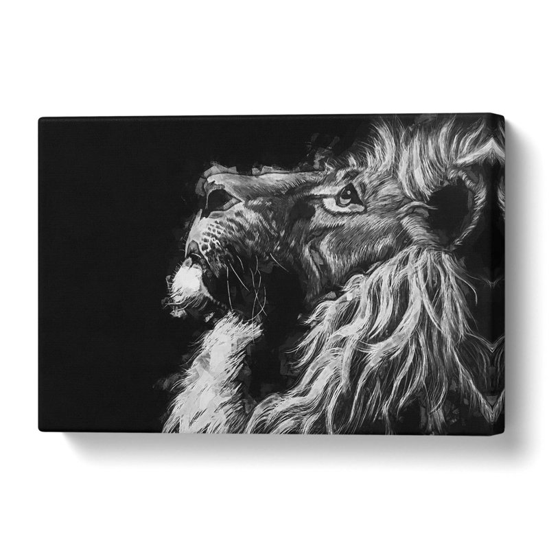 Majestic Lion Illustration - Wrapped Canvas, 61 cm H x 91.4 cm W