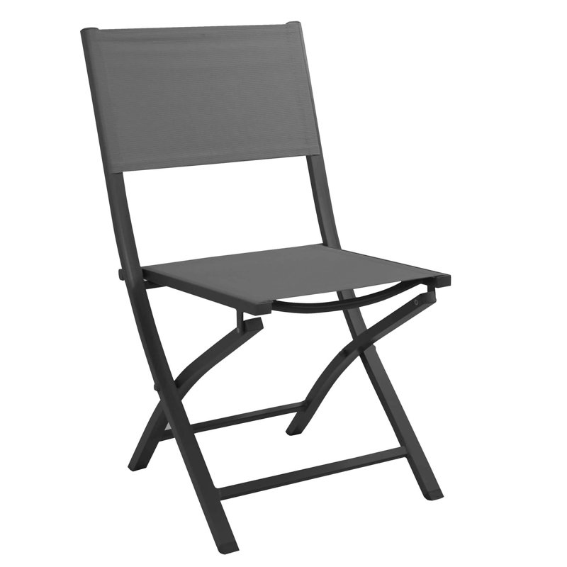 Morpeth Fabric Patio Folding Chair Folding Chair, Anthracite