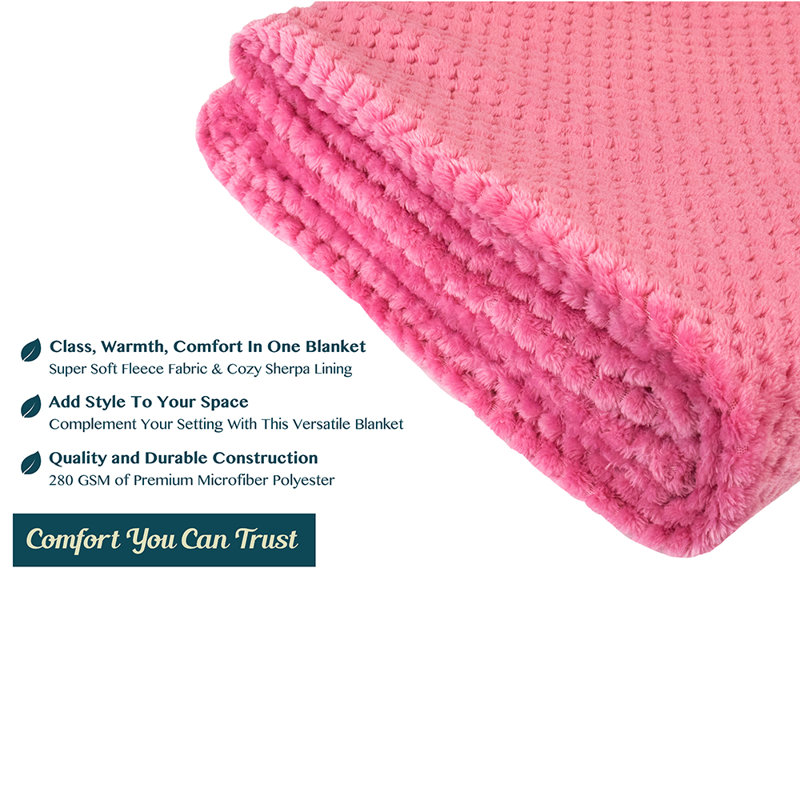  Couverture légère Premium, 60 po x 80 po, Rose