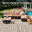 Ensemble de conversation modulaire pour 5 personnes avec coussins