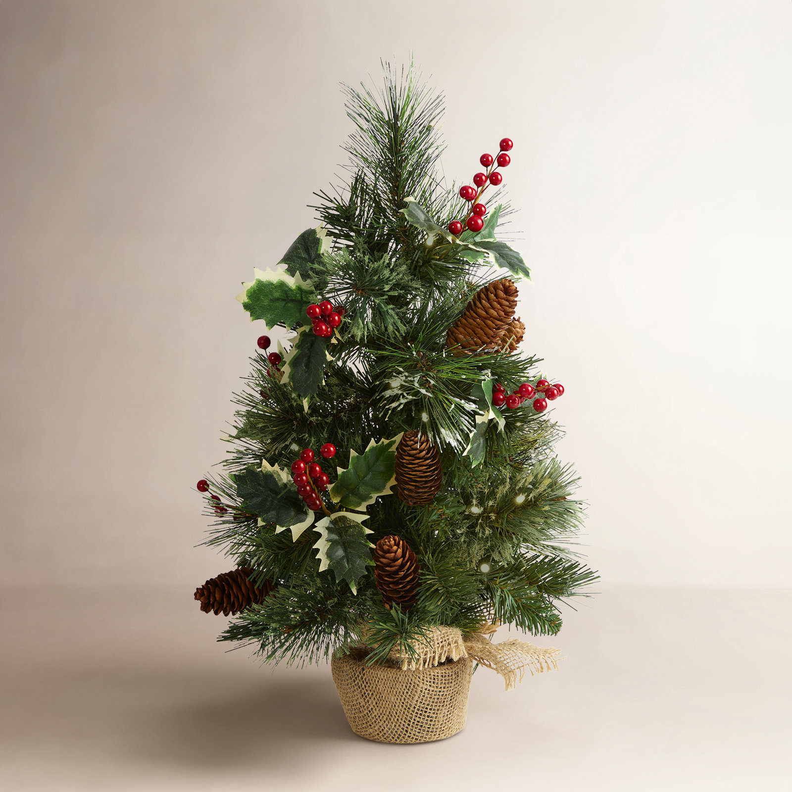 The Holiday Aisle® 1.5' Green Pine Artificial Christmas Tree with 35 ...