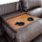 79" Premium Vegan Leather Reclining Living Room Sofa With Drop Down Table And Cup Holders-779704499