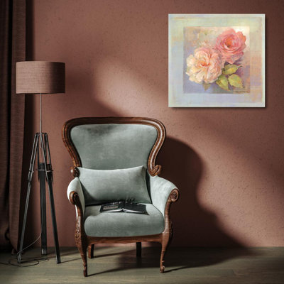 Roses sur fond bleu I
