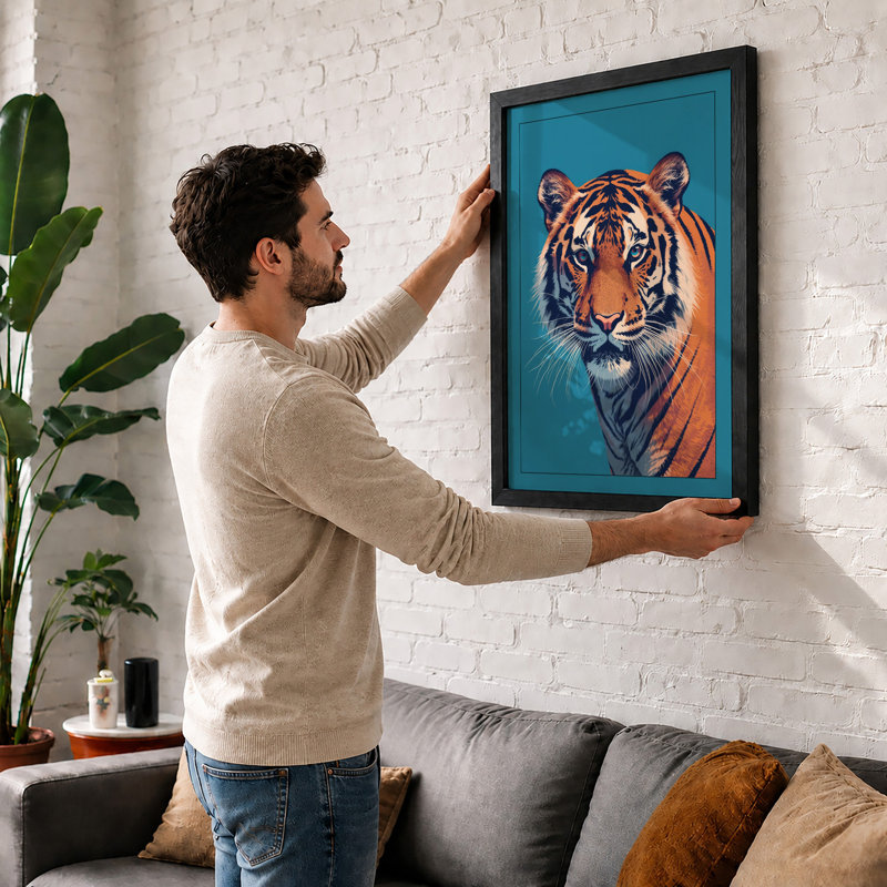 Tiger's Gaze Modern - Print, A2 - 59.4 x 42.0 cm, White