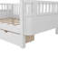 Lit simple pour enfant en bois blanc | Rails de rangement et de sécurité-175087834