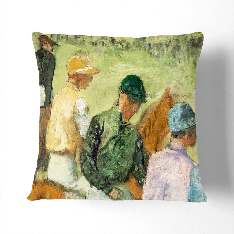 Four Jockeys Scatter Cushion, 40cm H x 40cm W x 15cm D, White