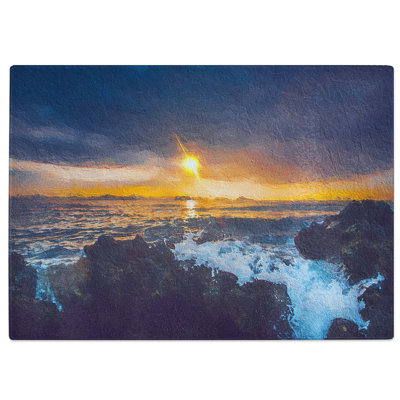 Tempered Glass Sunset over the Ocean Chopping Board