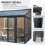 Housse de patio fermée avec 3 portes coulissantes verrouillables, solarium toutes saisons avec structure en alliage d'aluminium, toit en polycarbonate et système de panneau de panneau de PC transparent transparent pour terrasse de jardin