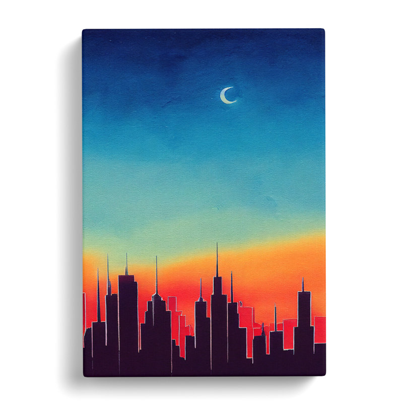 Painted City Skyline No.8 Abstract - Wrapped Canvas, 60cm H x 40cm W x 3cm D