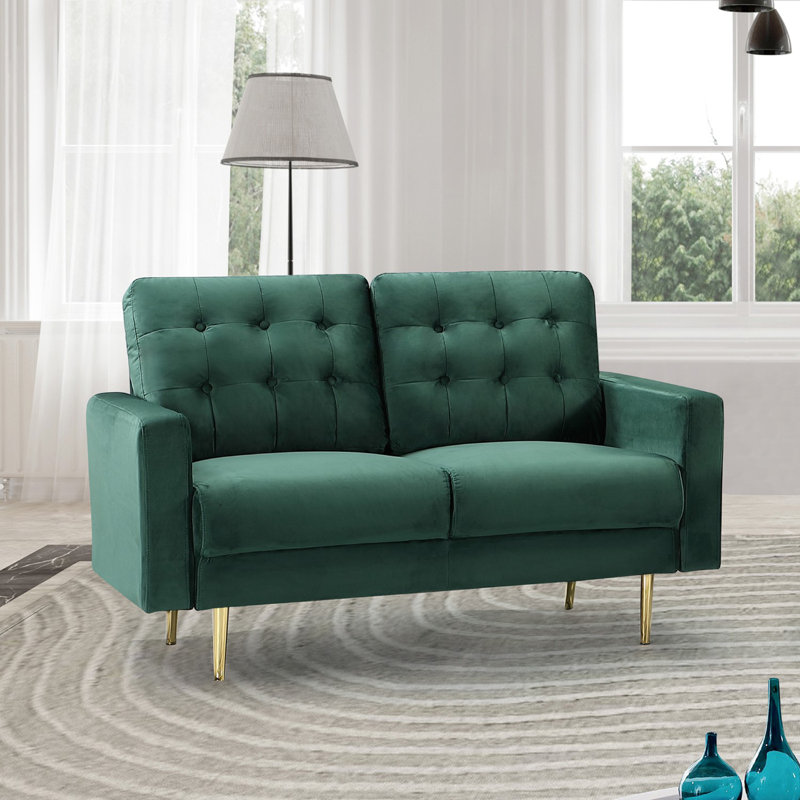 Kiley 2 Seater Velvet Sofa, Green