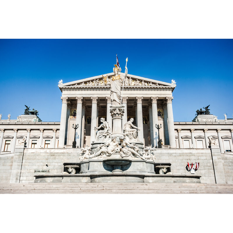 Austrian Parliament , Austria by Bluejayphoto - Wrapped Canvas Print, 20cm H x 30cm W