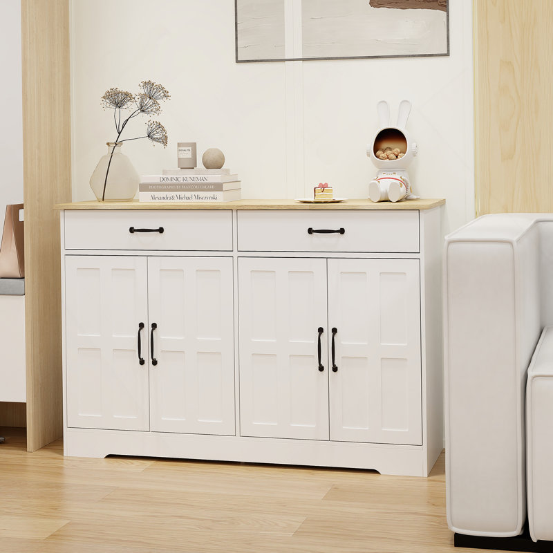 Buffet 47,95 "avec 2 tiroirs Farmhouse Buffet, H 32,09 po x l 47,95 po x P 15,35 po