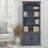 Wolfdale 84" Fully Assembled Farmhouse Bookcase with Storage Doors, Lighted Shelves & Cable Management, Coastal Tall Display Cabinet