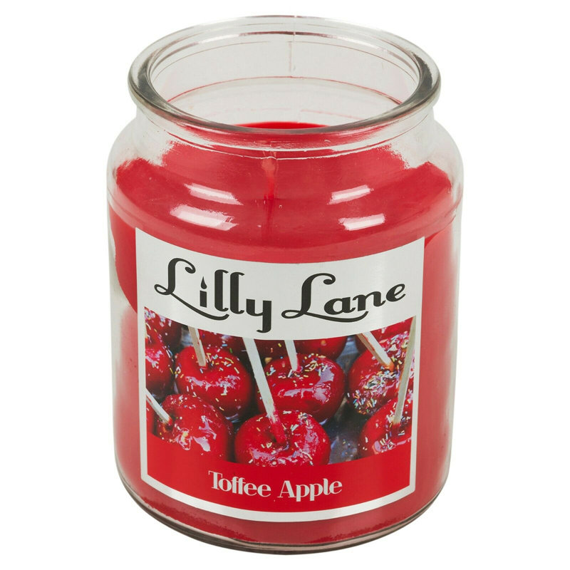 Toffee Apple Scented Jar Candle with Glass Holder