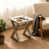 Plateau blanc / base gris antique est en rupture de stock