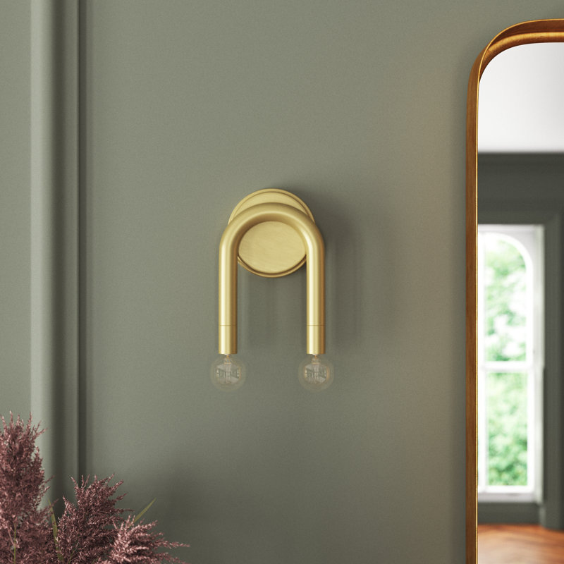 Yula 2-Light Wall Sconce In Natural Brass, Natural Brass