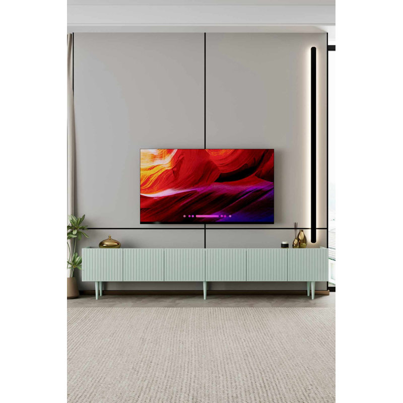 Meuble télé, 11.42" H x 94.49" W x 7.87" D, Mint