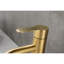 Robinet de salle de bain monocorps à fixation sur le comptoir, poignée en or brossé, lavabo en acier inoxydable, fabrication, installation facile du robinet, acier, look élégant, installation rapide-121639043