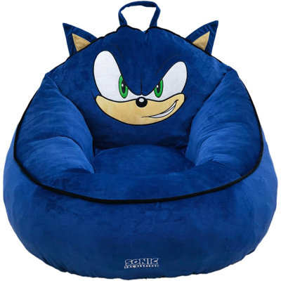 Sega Sonic the Hedgehog Kids Foam Filled Bean Bag Chair, Decorative Lounge Chair for Kids