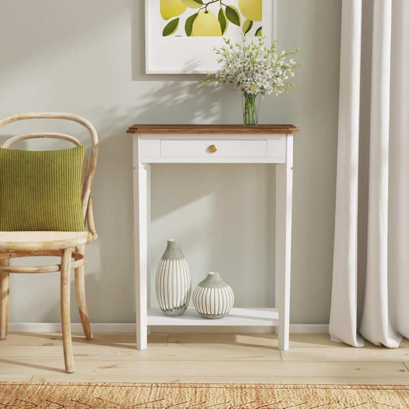 Hageman 2-Tone Console Table with Drawer, White