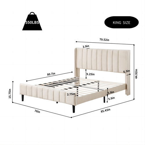 Mercer41 Soller Upholstered Wingback Bed | Wayfair