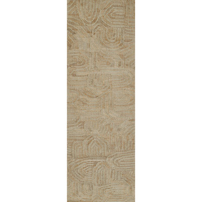 Tapis brun en jute / laine à tissage plat Zoé