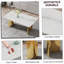 Ensemble de table de salle à manger 9 pièces, table avec plateau en verre et pieds en acier inoxydable et 8 chaises de salle à manger-27079938