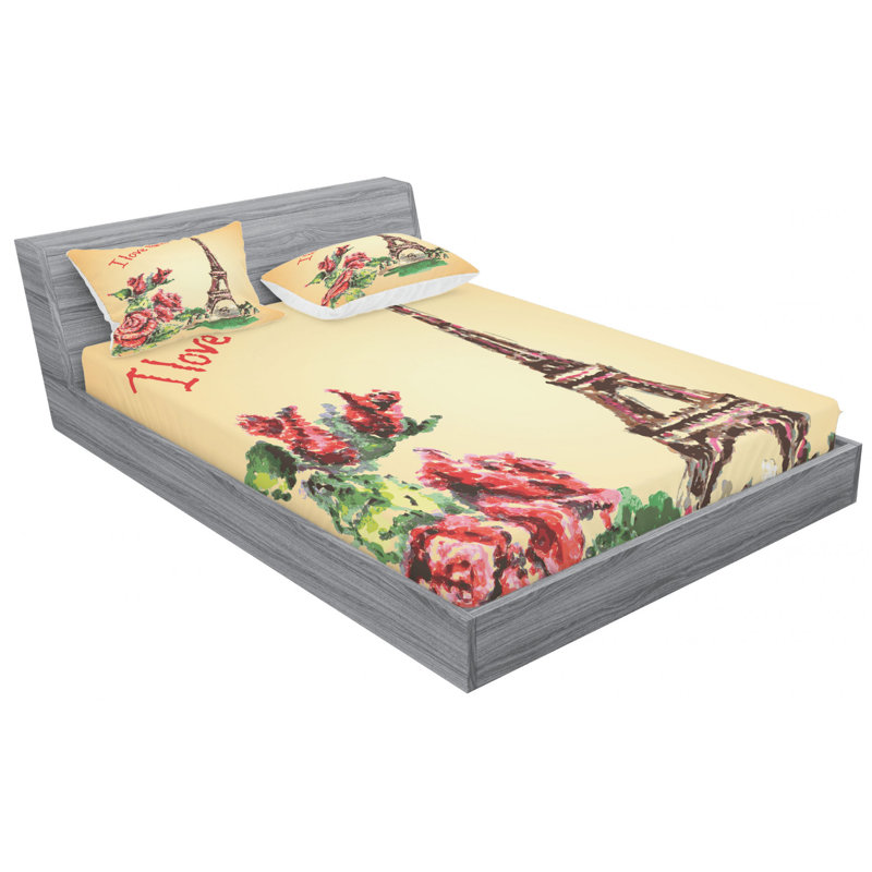 Microfiber Sheet Set, Queen Sheet Set with Fitted Sheet