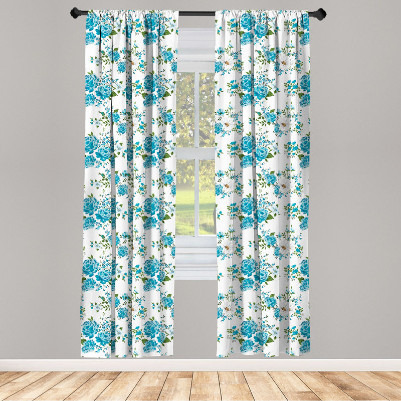 Panneau coulissant floral semi-diaphane avec passe-tringle, 28 po x 95 po