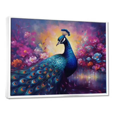 «Vibrant Peacock II» - art mural paon