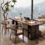 Bureau rectangulaire en bois massif brun noyer + noir-2048568871