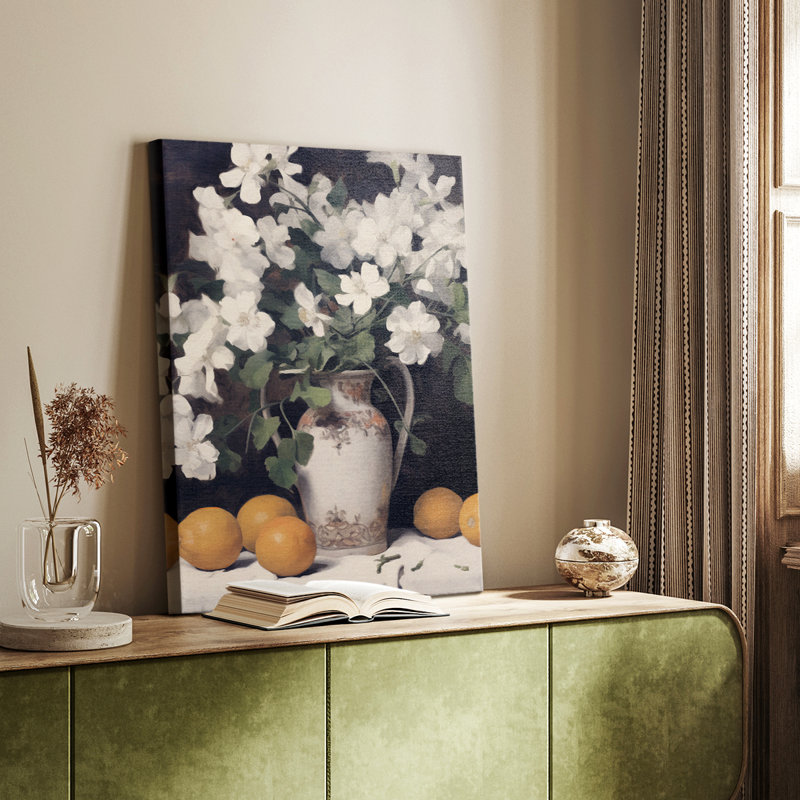 Imprimé floral rétro - galerie Cavas, H 18 po x l 12 po