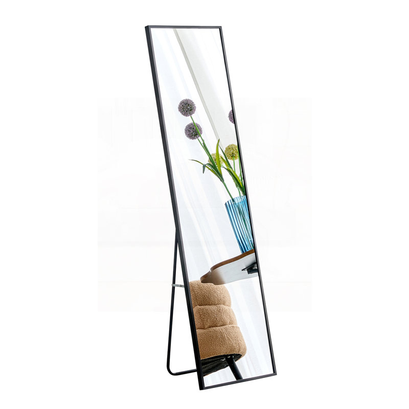 Quinnisha Rectangle Mirror, 65" H x 23" W, Gray, Solid Wood