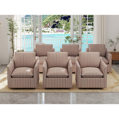 Fauteuil demi-tonneau pivotant à coussins amovibles Hylee