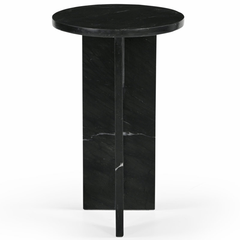 Devlin Marble Drink Table, Black