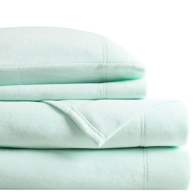 Ensemble de draps pour lit simple TG 3 pièces - 100% molleton, doux et moelleux, boulochage, draps lavables à la machine, plats et ajustés, 1 taie d'oreiller ultra territoire, drap,