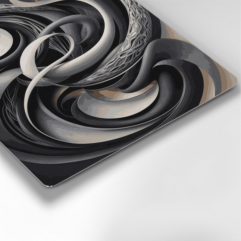 Art mural gris Biomorphic Abstraction 5, H 11 po x l 14 po